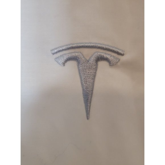Tesla Button Up Long Sleeve Shirt White Embroidered Logo Size XL Men's - Picture 4 of 5